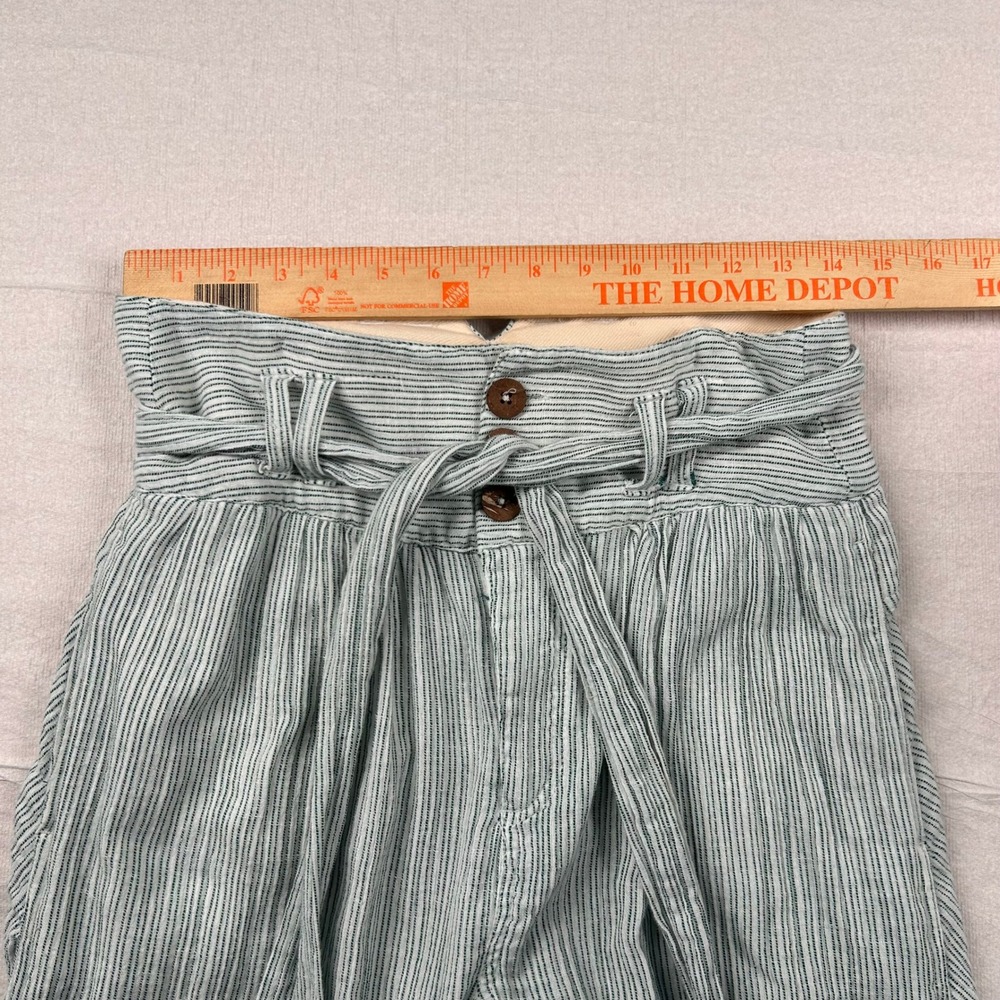 Free People Pants Womens 2 Striped High Waisted Paperbag Striped Gauzy Droploop - Picture 7 of 10